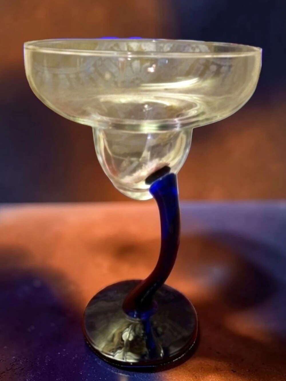 1 Margarita Glass Swerve Cobalt Blue Libbey 13Oz